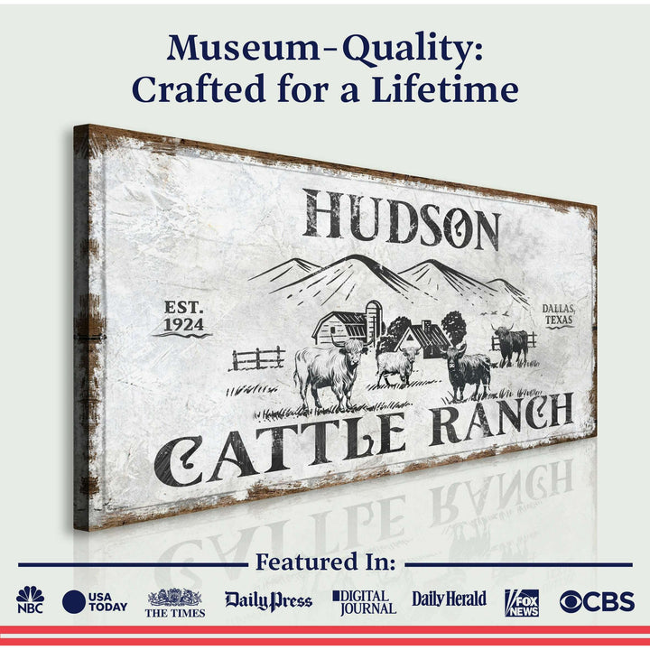 Personalized Highland Cattle Ranch Sign