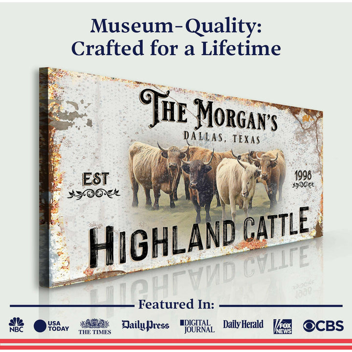 Personalized Highland Cattle Sign III