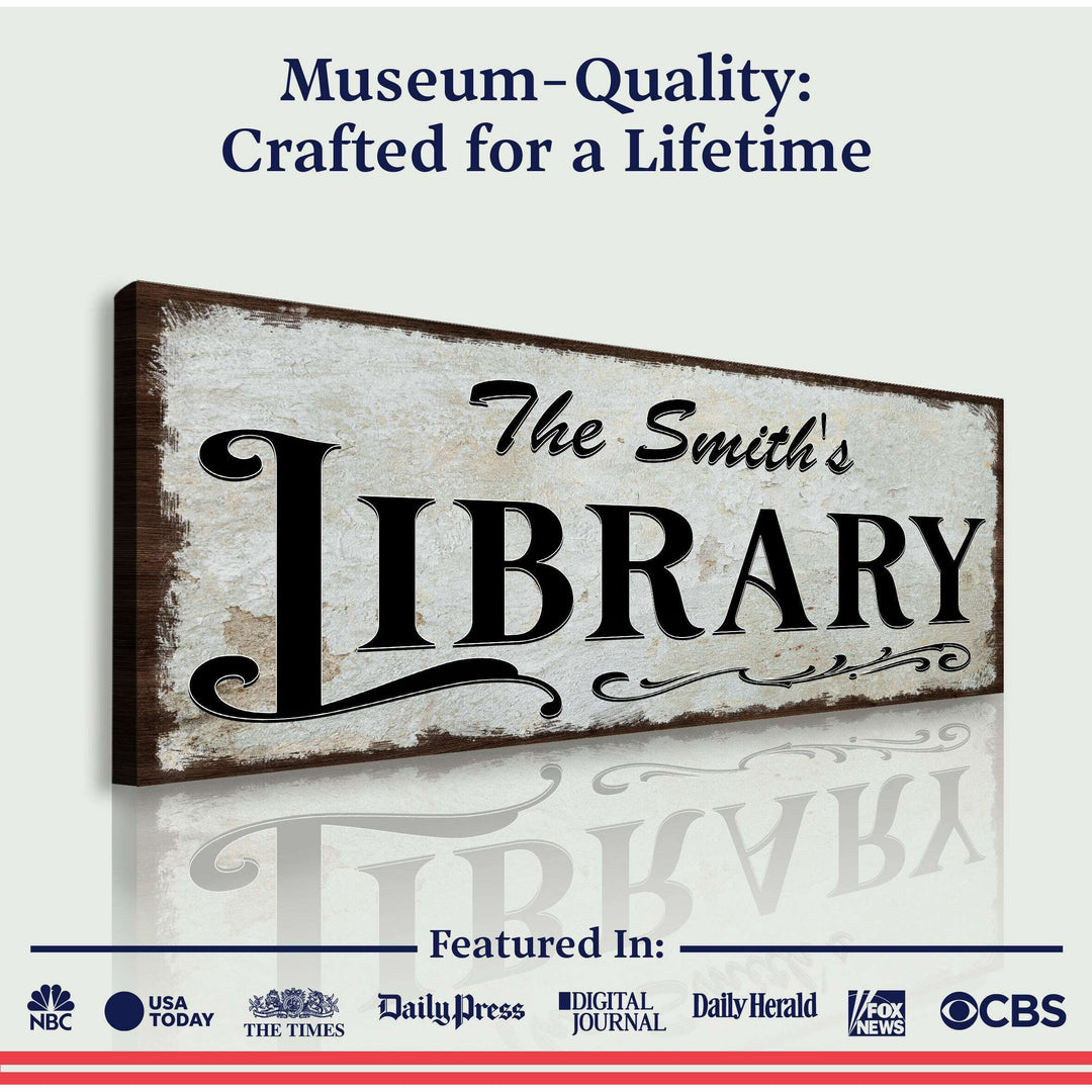 Personalized Library Sign III