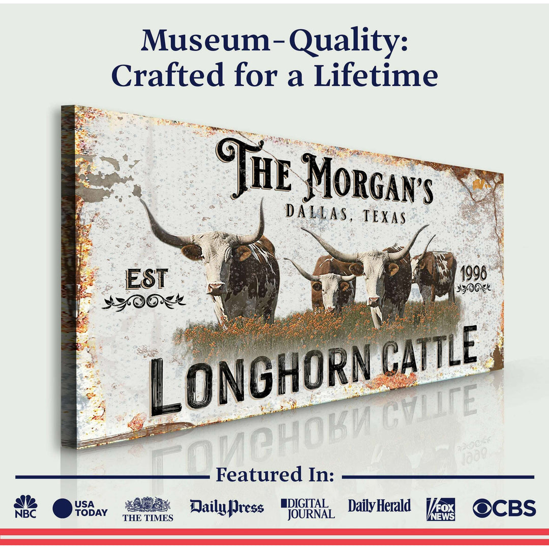 Personalized Long Horn Cattle Sign II