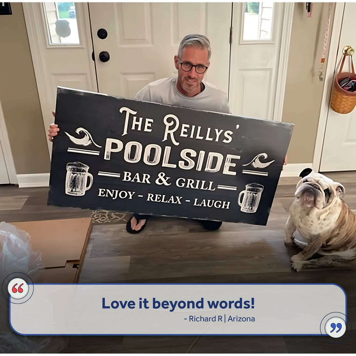 Personalized Poolside Bar And Grill Sign III