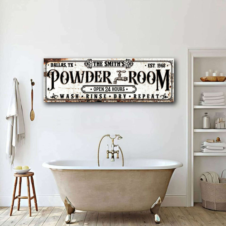 Personalized Powder Room Sign II