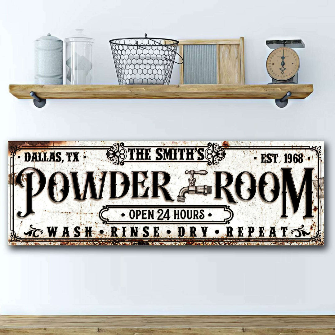 Personalized Powder Room Sign II