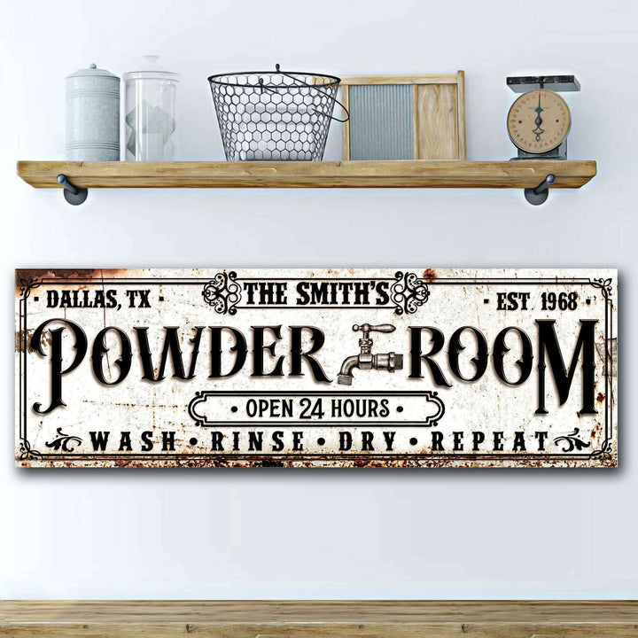 Personalized Powder Room Sign II