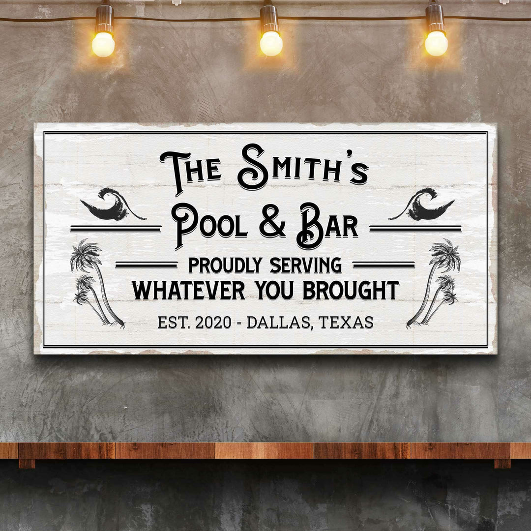 Personalized Rustic Pool And Bar Sign III