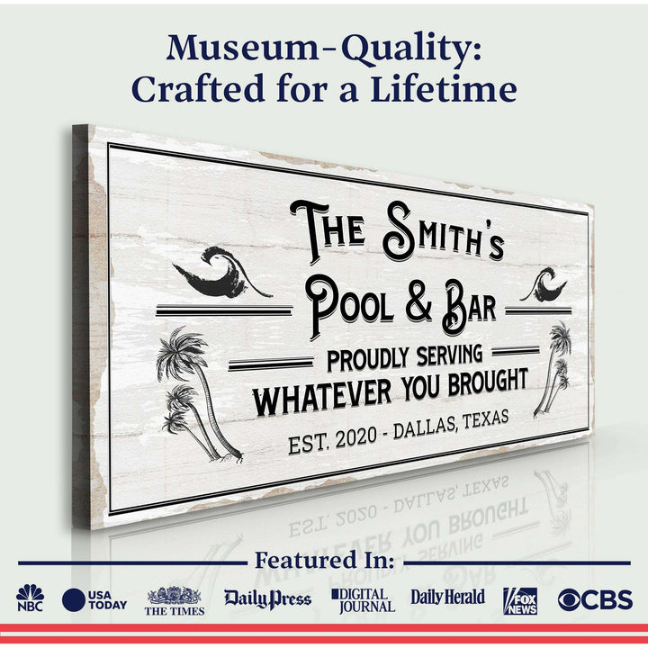 Personalized Rustic Pool And Bar Sign III