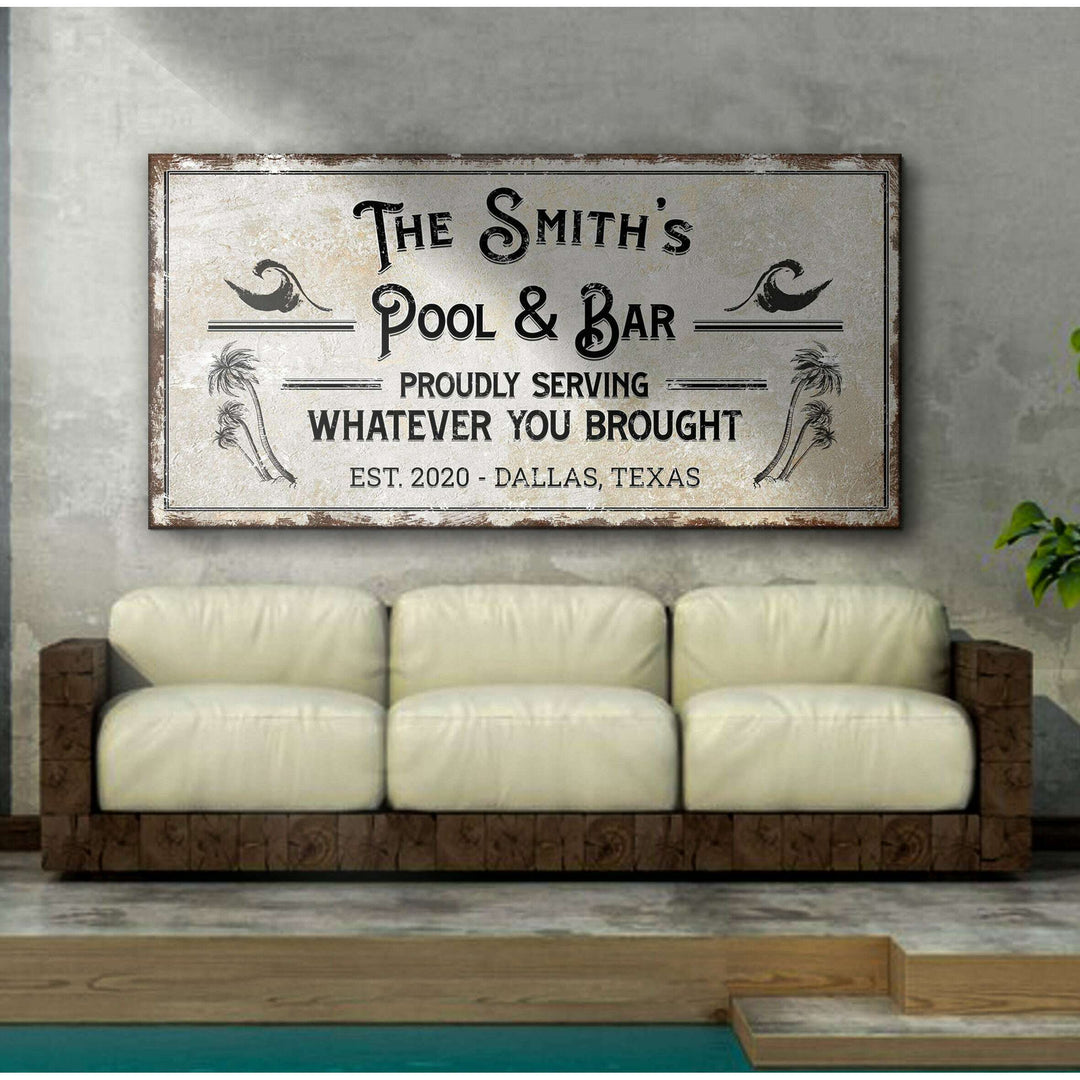 Personalized Rustic Pool Sign