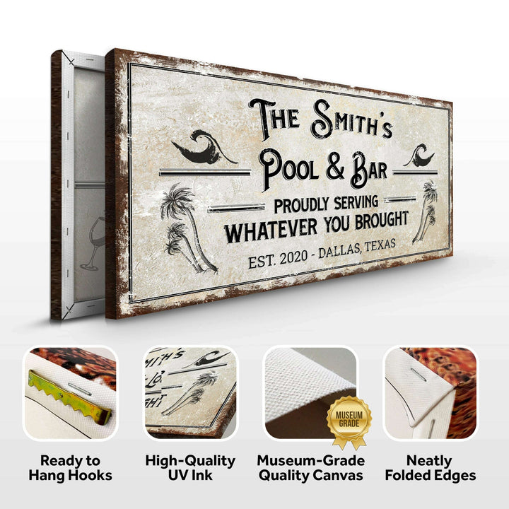 Personalized Rustic Pool Sign