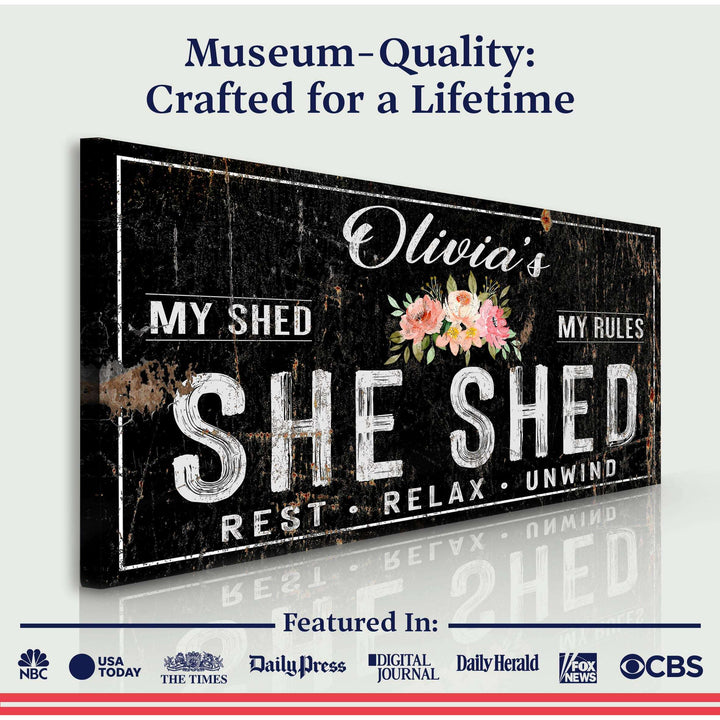 Personalized She Shed Sign IX