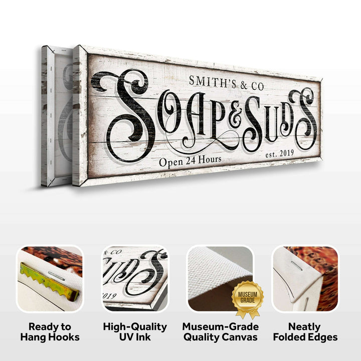 Personalized Soap And Suds Laundry Sign