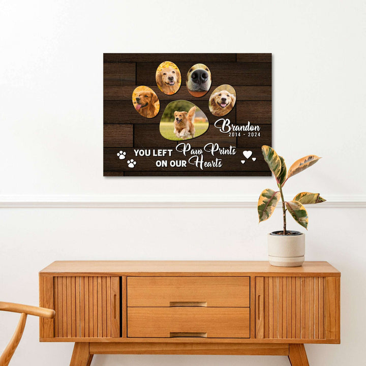 Pet Memorial Sign You Left Paw Prints On Our Hearts