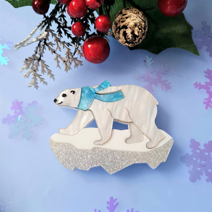 Pete The Polar Bear Brooch by Cherryloco Jewellery 3