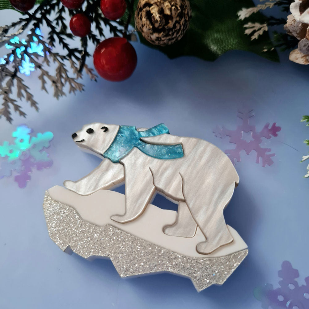 Pete The Polar Bear Brooch by Cherryloco Jewellery 4