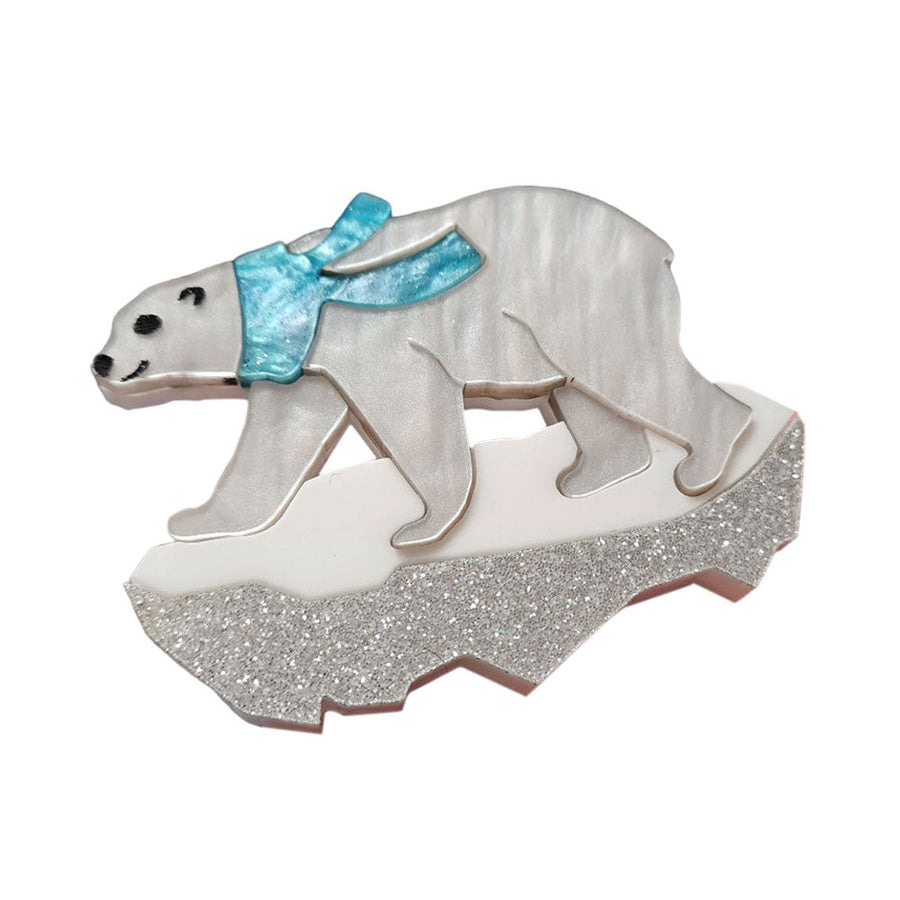 Pete The Polar Bear Brooch by Cherryloco Jewellery 1