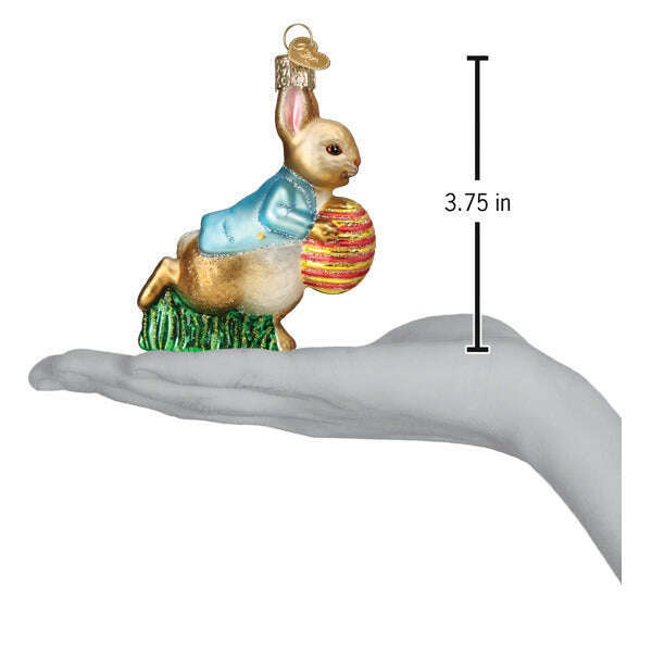Old World Christmas Peter Rabbit With Easter Egg Blown Glass Ornament