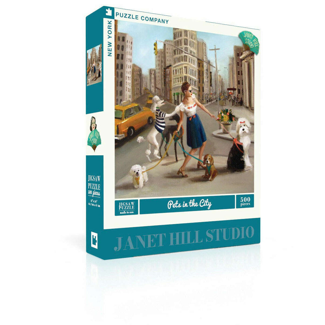 Pets in the City Puzzle Featuring Artwork of Janet Hill