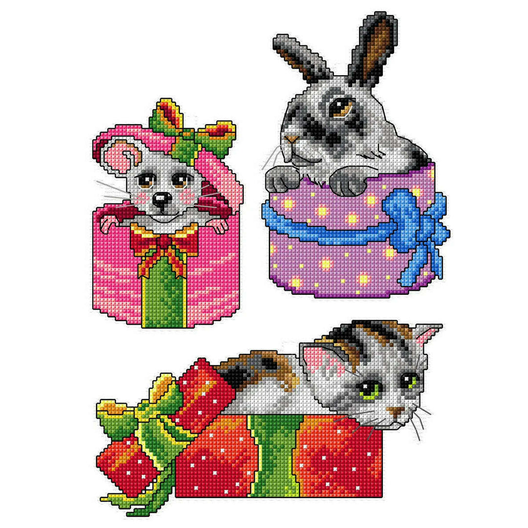 Pets inside Gifts 186CS Counted cross stitch kit with plastic canvas