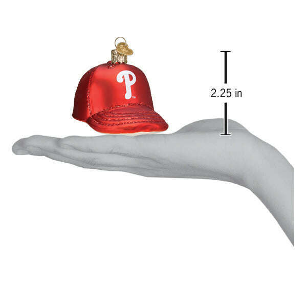 Old World Christmas Phillies Baseball Cap Blown Glass Ornament