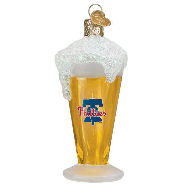 Old World Christmas Phillies Glass of Beer Blown Glass Ornament
