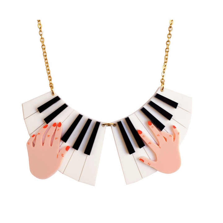 Piano with Hands Necklace by Laliblue 