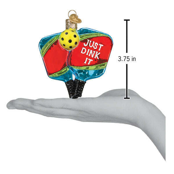 Old World Christmas Pickleball Paddles Blown Glass Ornament