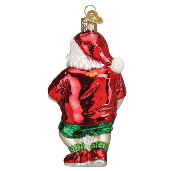 Old World Christmas Pickleball Santa Blown Glass Ornament