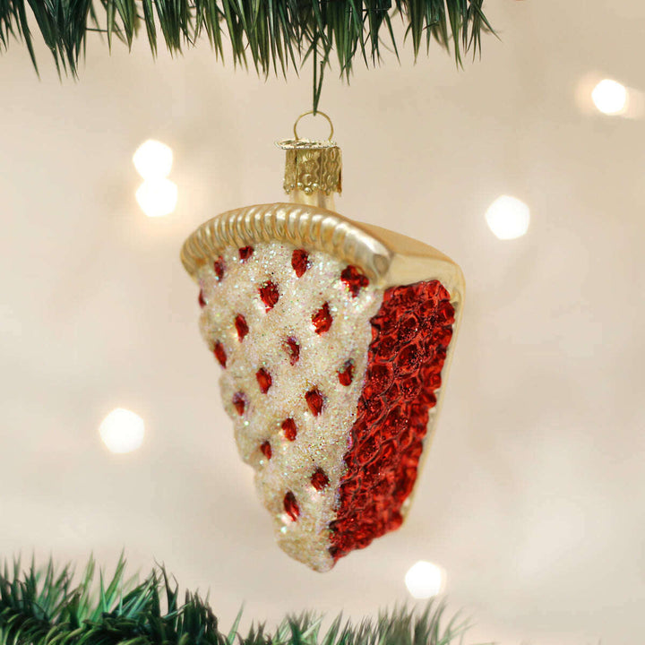 Old World Christmas Piece of Cherry Pie Blown Glass Ornament