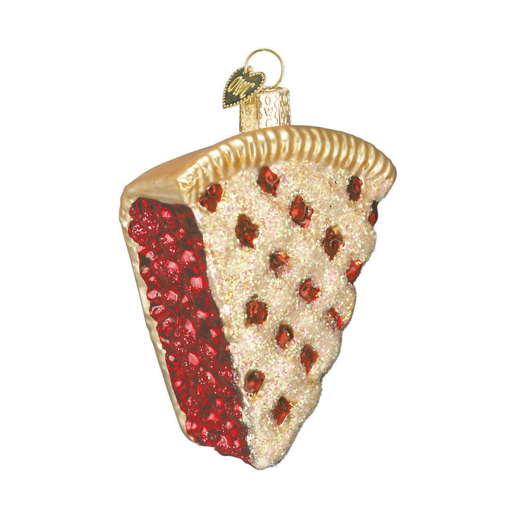 Old World Christmas Piece of Cherry Pie Blown Glass Ornament