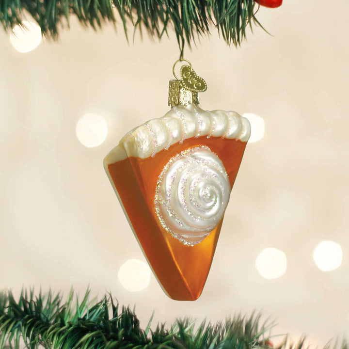 Old World Christmas Piece of Pumpkin Pie Blown Glass Ornament