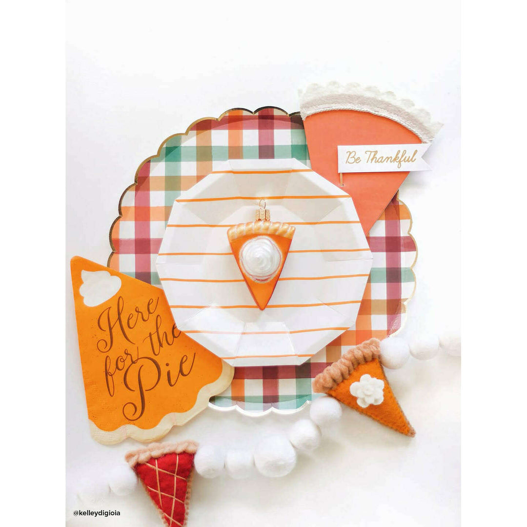 Old World Christmas Piece of Pumpkin Pie Blown Glass Ornament