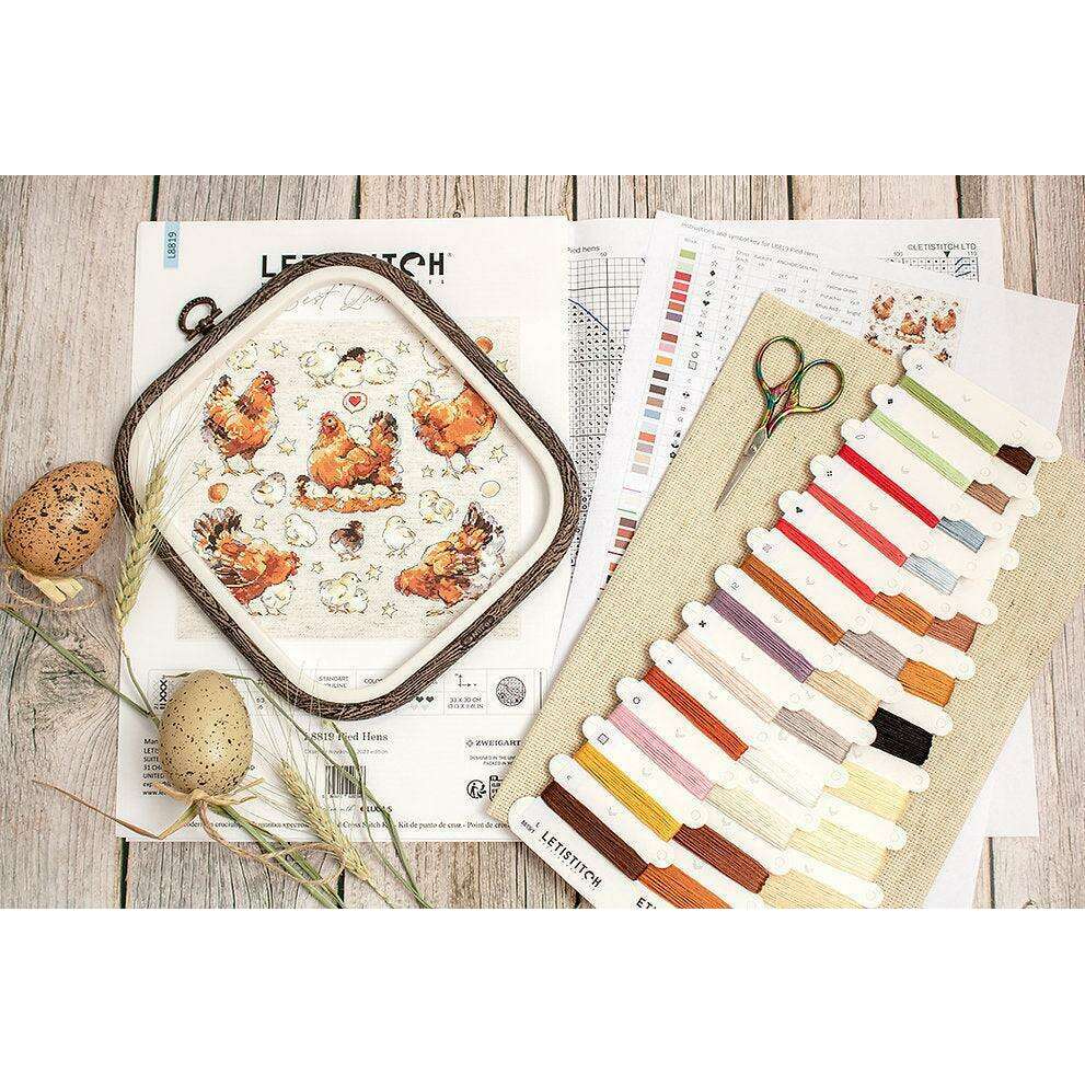 Pied Hens L8819 Counted Cross Stitch Kit