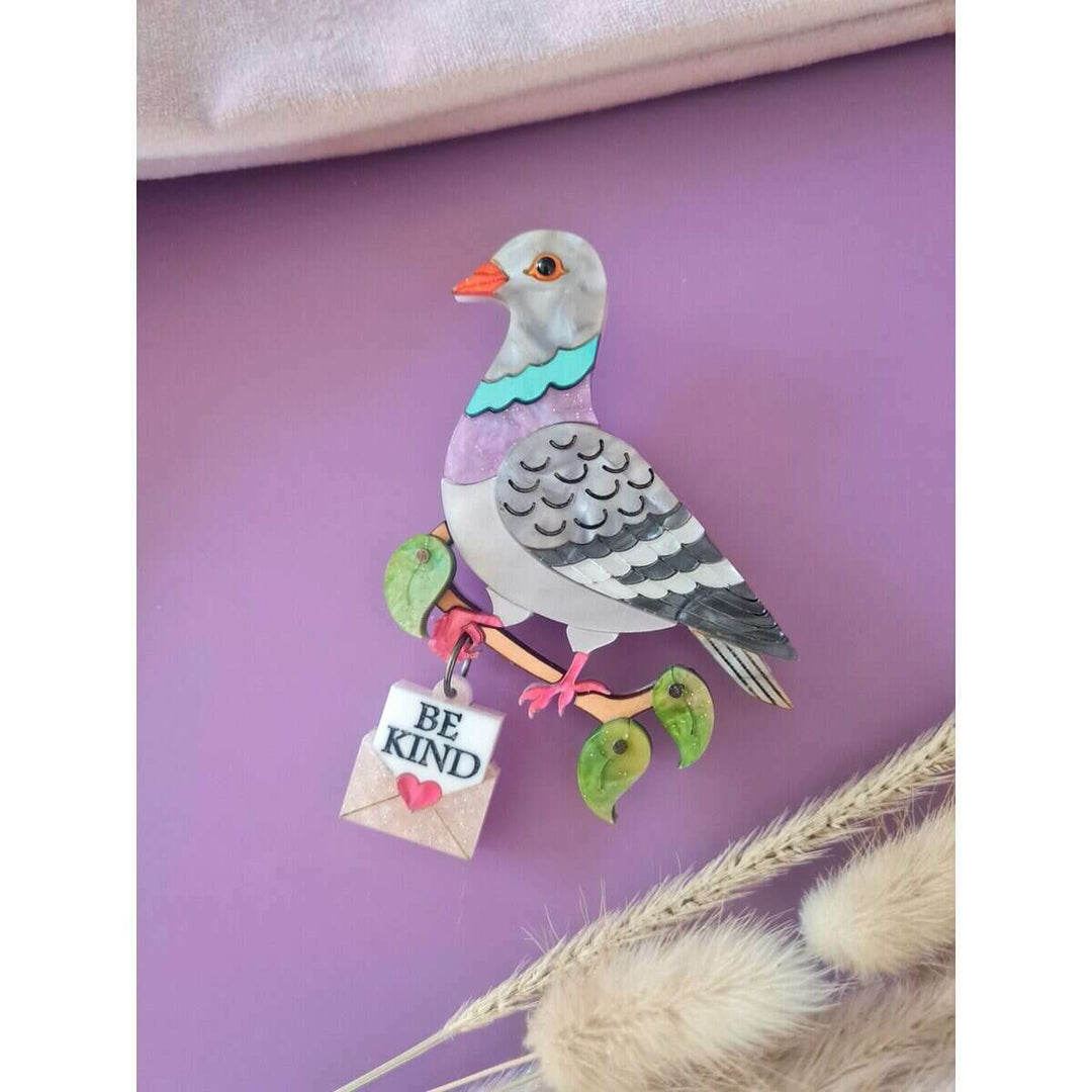 Pigeon Brooch or Necklace by Cherryloco Jewellery