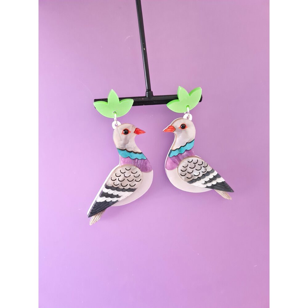 Pigeon Earrings by Cherryloco Jewellery 2