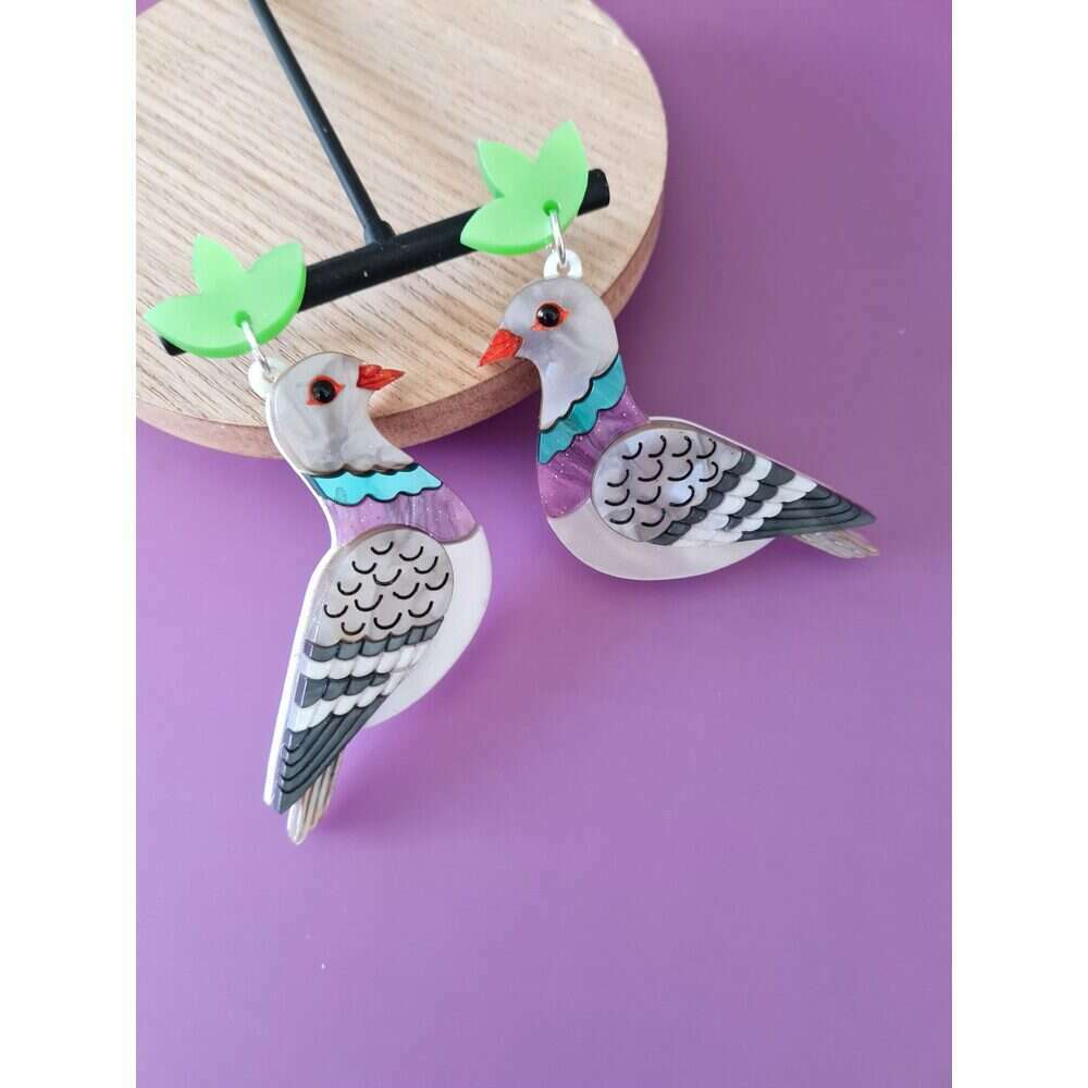 Pigeon Earrings by Cherryloco Jewellery 3