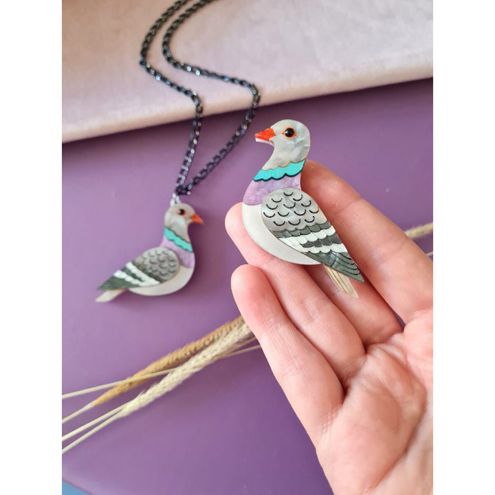 Pigeon pin brooch or pendant 1