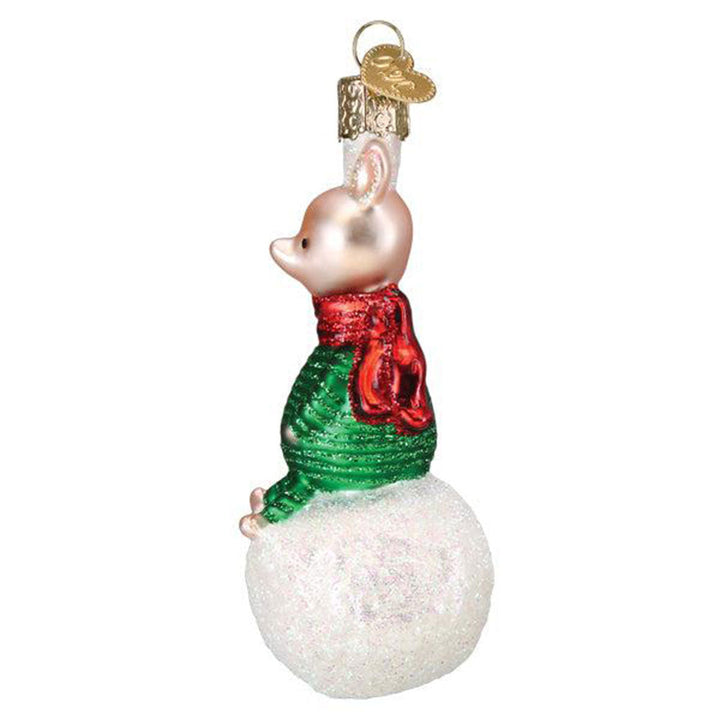 Piglet On Snowball Ornament by Old World Christmas image 3