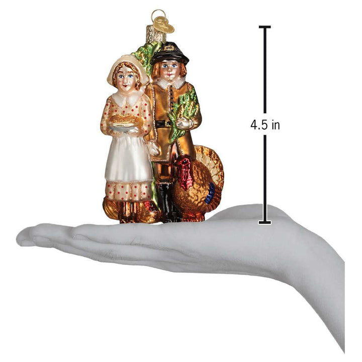 Old World Christmas Pilgrim Thanksgiving Blown Glass Ornament