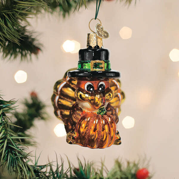Old World Christmas Pilgrim Turkey Blown Glass Ornament