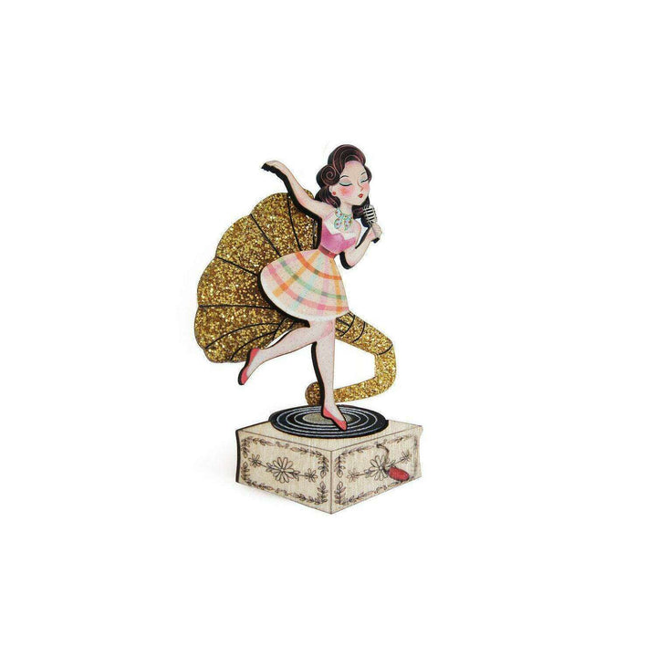 Pin Up Singer Brooch by Laliblue - Quirks!