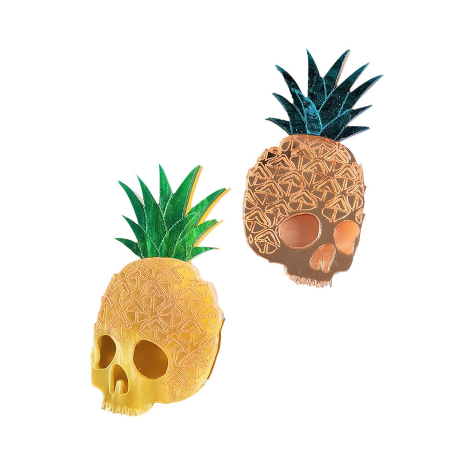 Pineapple Skull Brooch by Cherryloco Jewellery 1