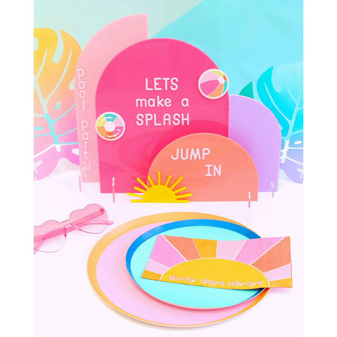 Pink and Coral Acrylic Party Decor Stands