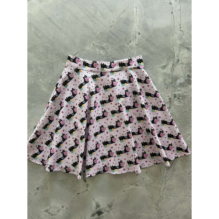 Pink Cats Skater Skirt