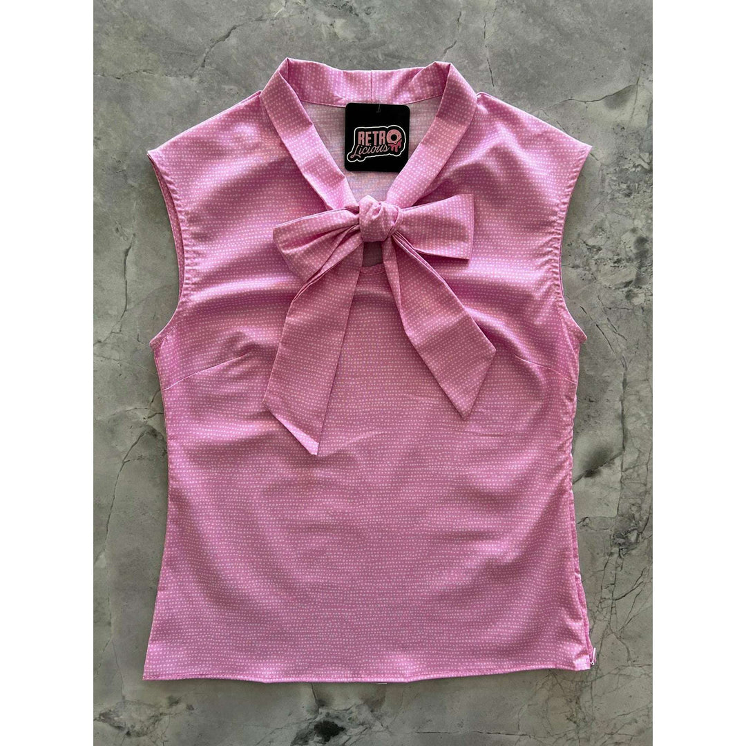 Pink Dot Bow Top