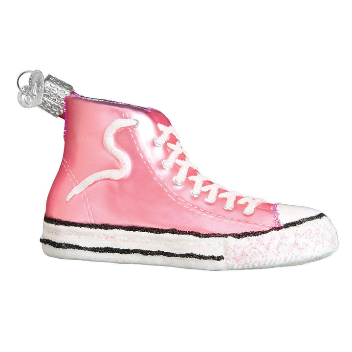 Old World Christmas Pink High-Top Sneaker Blown Glass Ornament