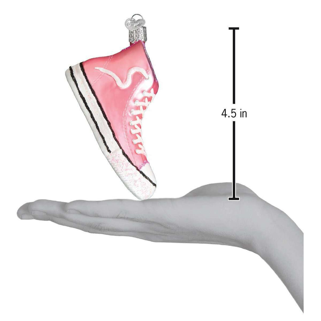 Old World Christmas Pink High-Top Sneaker Blown Glass Ornament