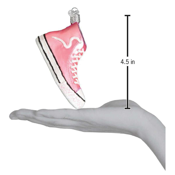 Old World Christmas Pink High-Top Sneaker Blown Glass Ornament