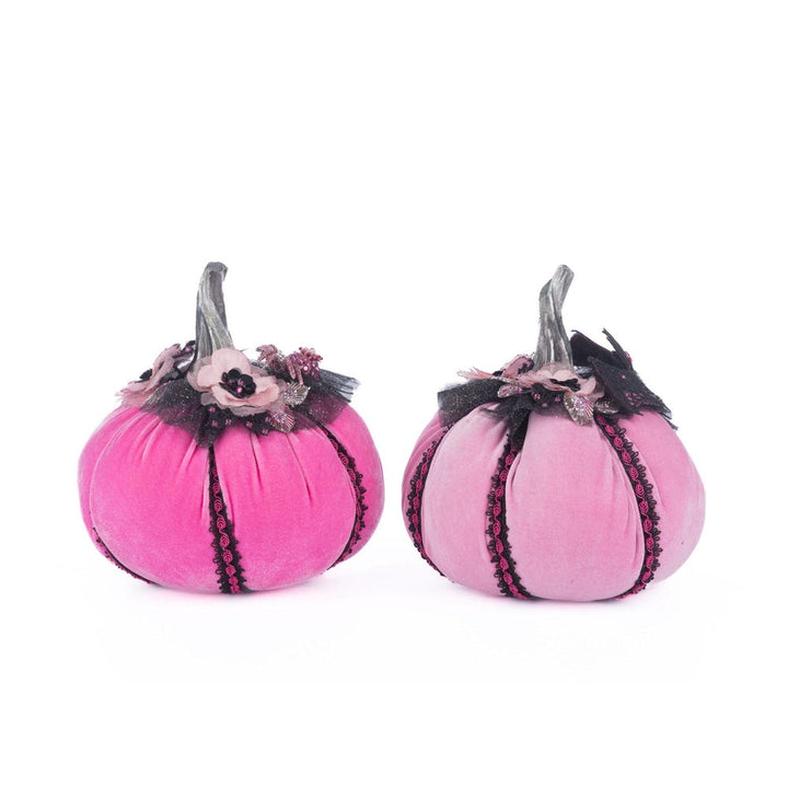 Pink Passion Stuffed Pumpkins Set of 2 by Katherine's Collection  5