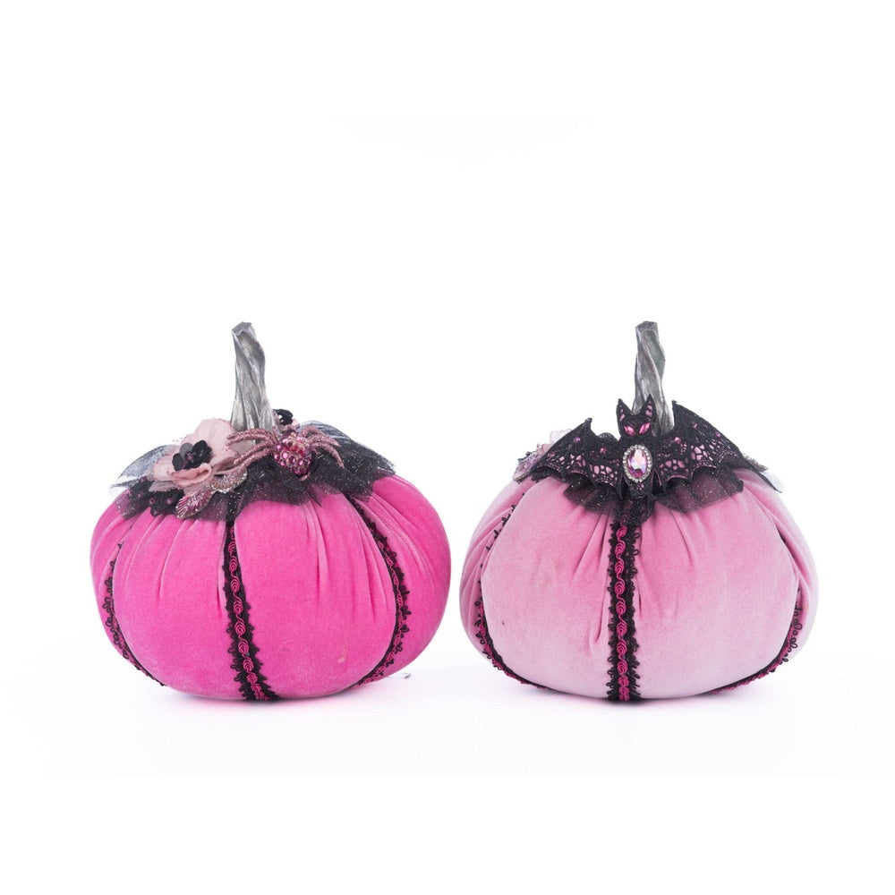 Pink Passion Stuffed Pumpkins Set of 2 by Katherine's Collection 