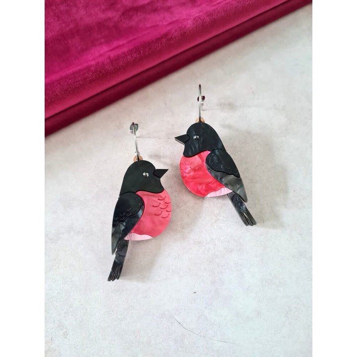 Pink Robin Dangle Earrings by Cherryloco Jewellery 4