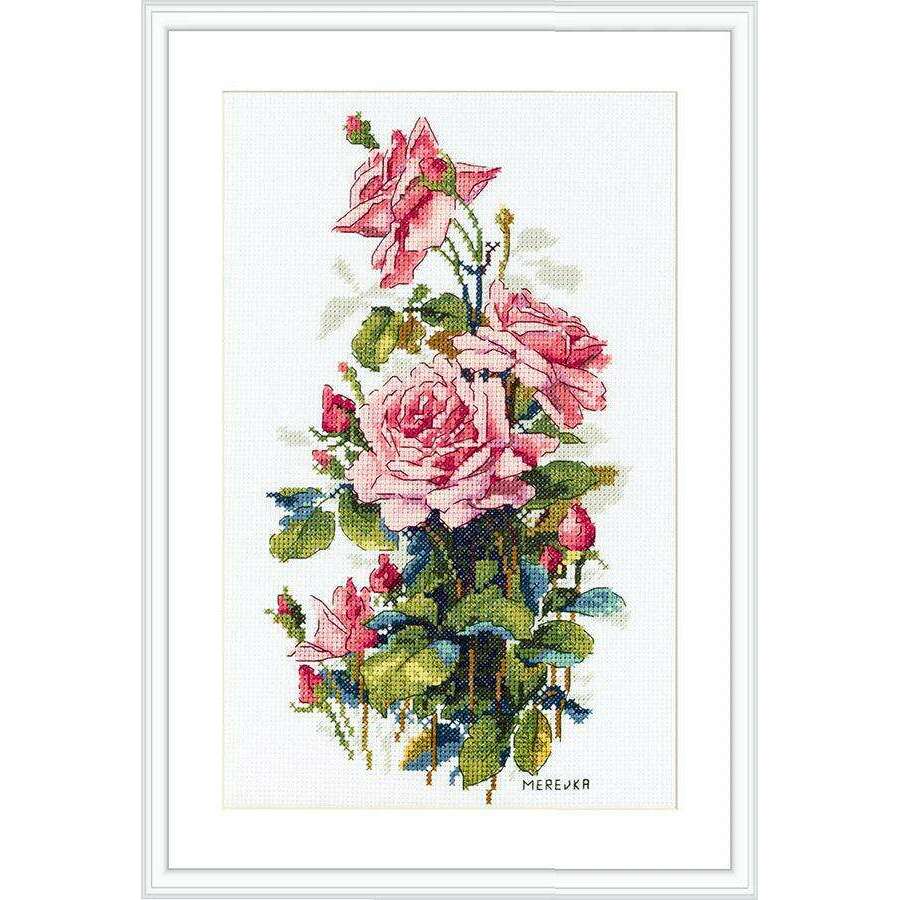 Pink Roses K-155 Counted Cross-Stitch Kit